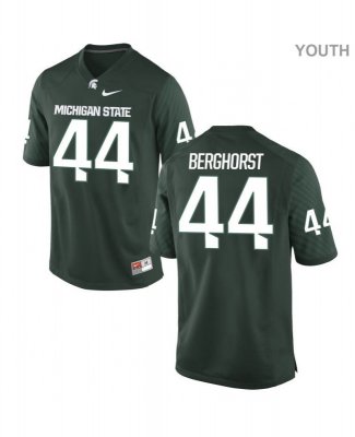 Youth Adam Berghorst Michigan State Spartans #44 Nike NCAA Green Authentic College Stitched Football Jersey DD50S73FS